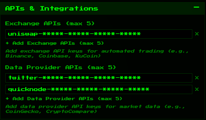 API Configuration Interface